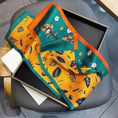 Print Silk Scarf for Women Long Neck Hair Skinny Tie Scarves