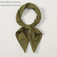 Embossed Chiffon Square Scarf Solid Bandana Head Wrap Neckerchief