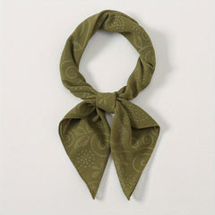 Embossed Chiffon Square Scarf Solid Bandana Head Wrap Neckerchief