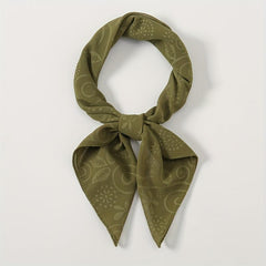 Embossed Chiffon Square Scarf Solid Bandana Head Wrap Neckerchief