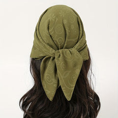 Embossed Chiffon Square Scarf Solid Bandana Head Wrap Neckerchief
