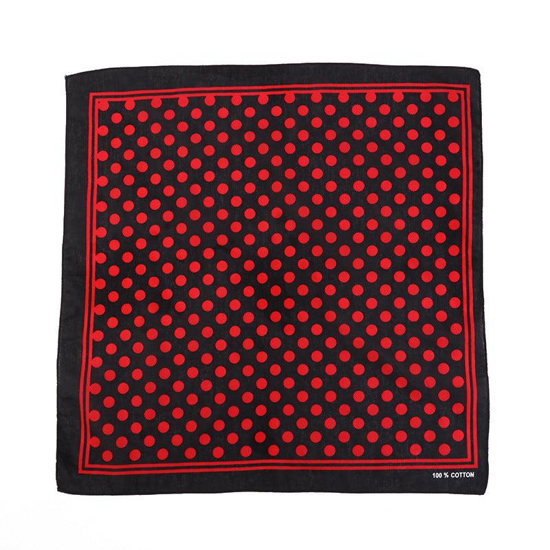 Dotted Print Bandana Hip Hop Square Scarf Cotton Neckerchief Unisex