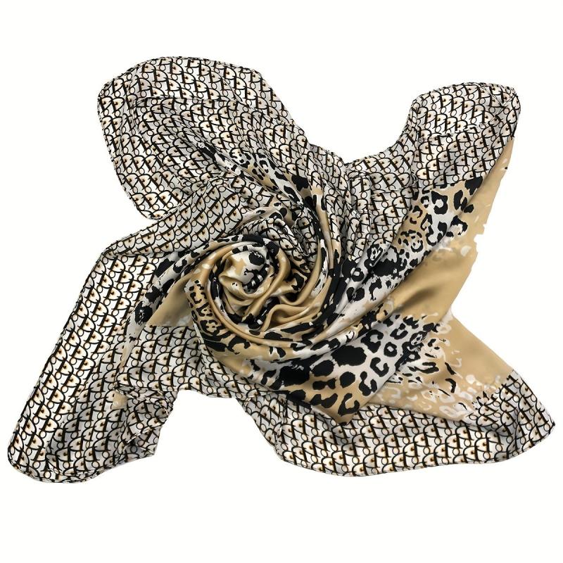 Leopard Print Scarf Block Warm Shawl Women