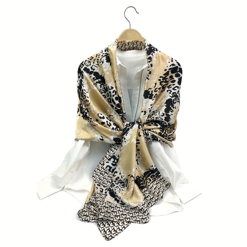 Leopard Print Scarf Block Warm Shawl Women