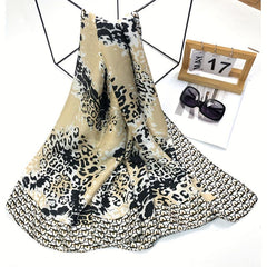 Leopard Print Scarf Block Warm Shawl Women
