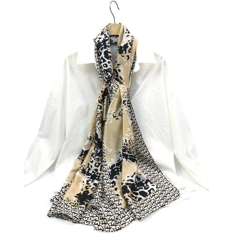 Leopard Print Scarf Block Warm Shawl Women