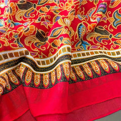 Floral Print Scarf with Tassels for Women