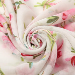Floral Chiffon Printed Scarf Silk Bandana Tassel Shawl