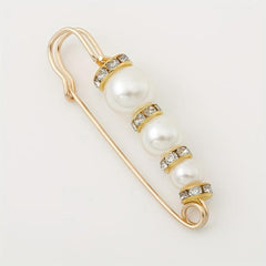 5pcs Pearl Decorated Scarf Pins Waist Safety Pins Brooches