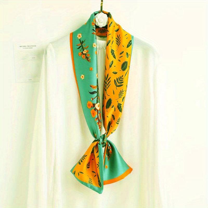 Geometric Print Silk Neck Scarf Bandana Hair Accessories