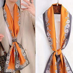 Geometric Print Silk Neck Scarf Bandana Hair Accessories