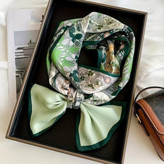 Geometric Print Silk Neck Scarf Bandana Hair Accessories