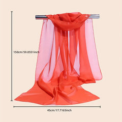 Chiffon Scarf Solid Sheer Shawl Lightweight Breathable Wrap