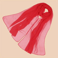Chiffon Scarf Solid Sheer Shawl Lightweight Breathable Wrap