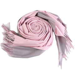 Pink & Grey Double Sided Scarf Tassel Shawl Warm Head Wrap