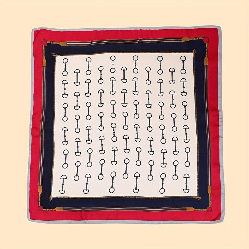 68cm Printed Square Scarf Thin Silk Feeling Satin Headscarf Hair Wrap