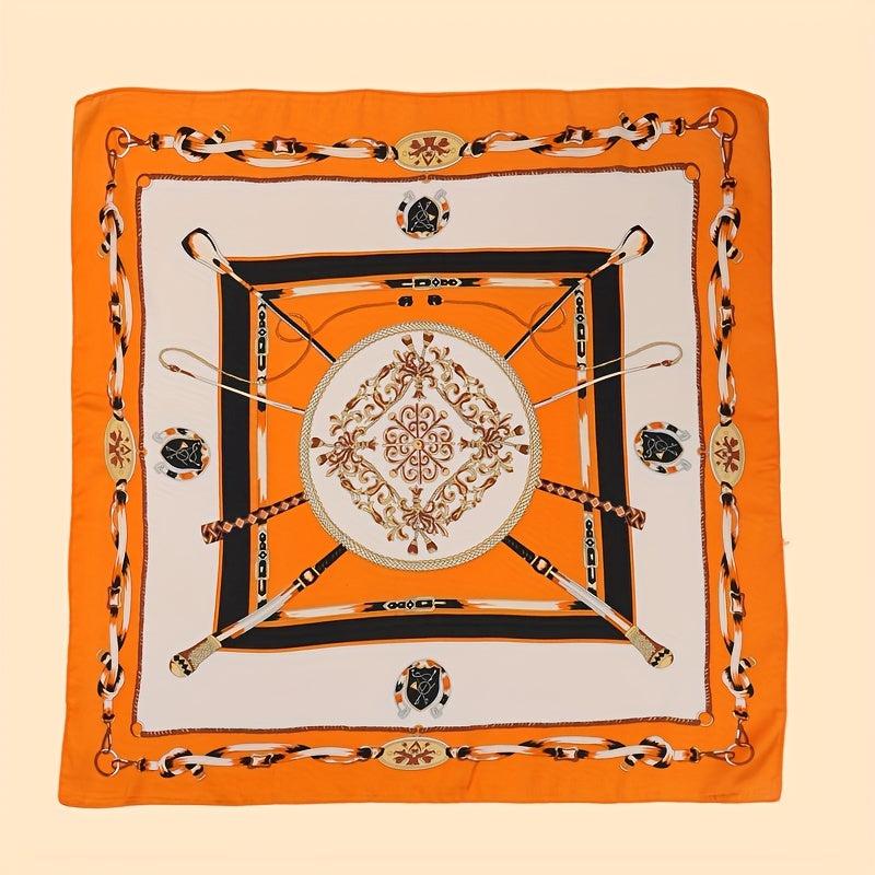 68cm Printed Square Scarf Thin Silk Feeling Satin Headscarf Hair Wrap