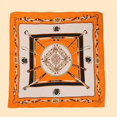 68cm Printed Square Scarf Thin Silk Feeling Satin Headscarf Hair Wrap