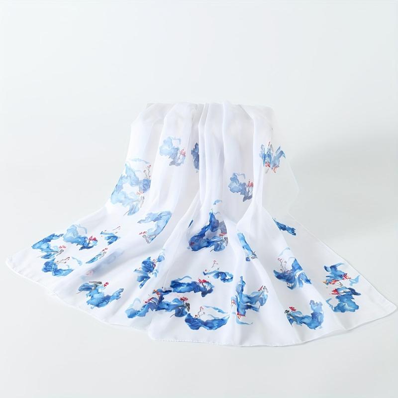 Chiffon Scarf Shawl Lightweight Breathable Versatile Wrap