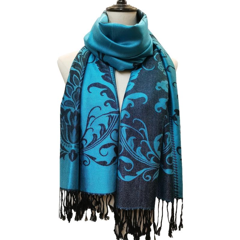 Vintage Jacquard Tassel Scarf Paisley Print Shawl