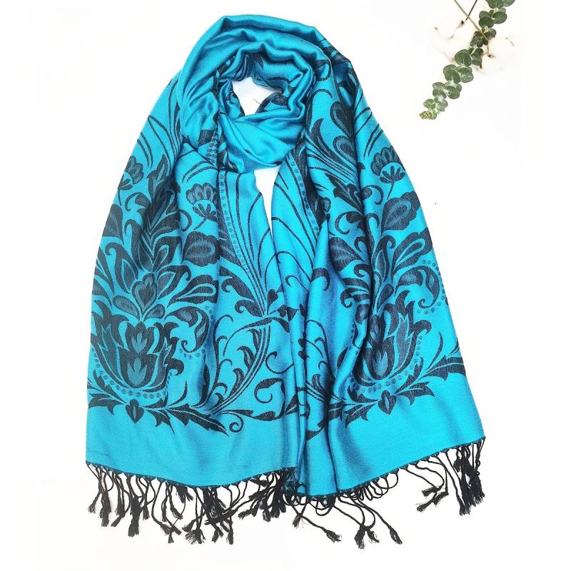 Vintage Jacquard Tassel Scarf Paisley Print Shawl