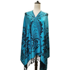 Vintage Jacquard Tassel Scarf Paisley Print Shawl