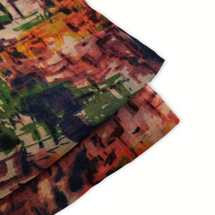 Vintage Graffiti Print Warm Scarf Boho Block Shawl