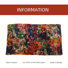 Vintage Graffiti Print Warm Scarf Boho Block Shawl
