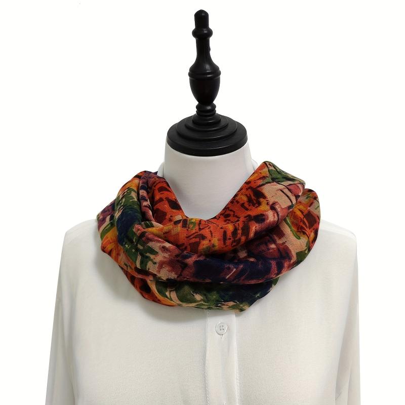 Vintage Graffiti Print Warm Scarf Boho Block Shawl