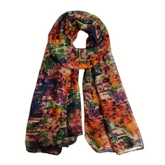 Vintage Graffiti Print Warm Scarf Boho Block Shawl