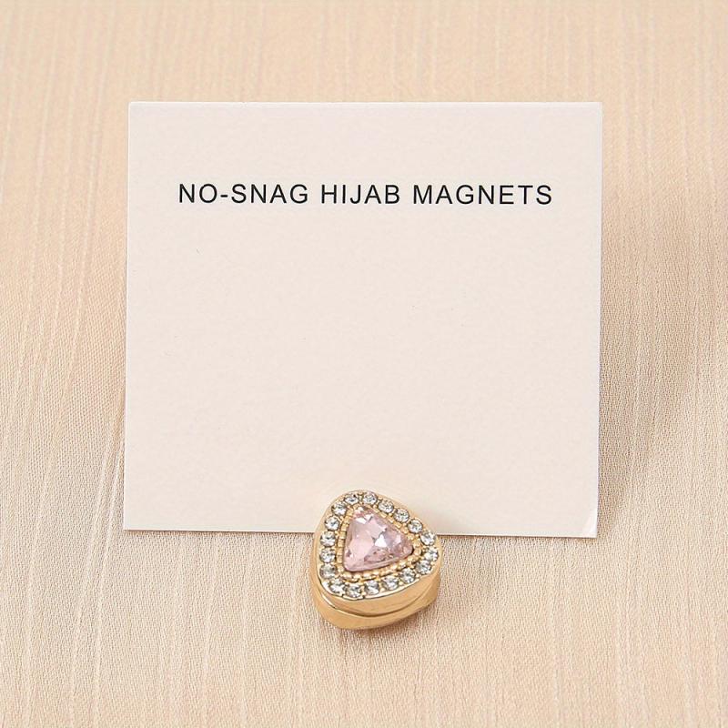 Heart Shape Rhinestone Turban Magnet Buckle for Hijab