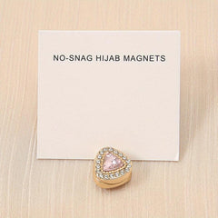 Heart Shape Rhinestone Turban Magnet Buckle for Hijab