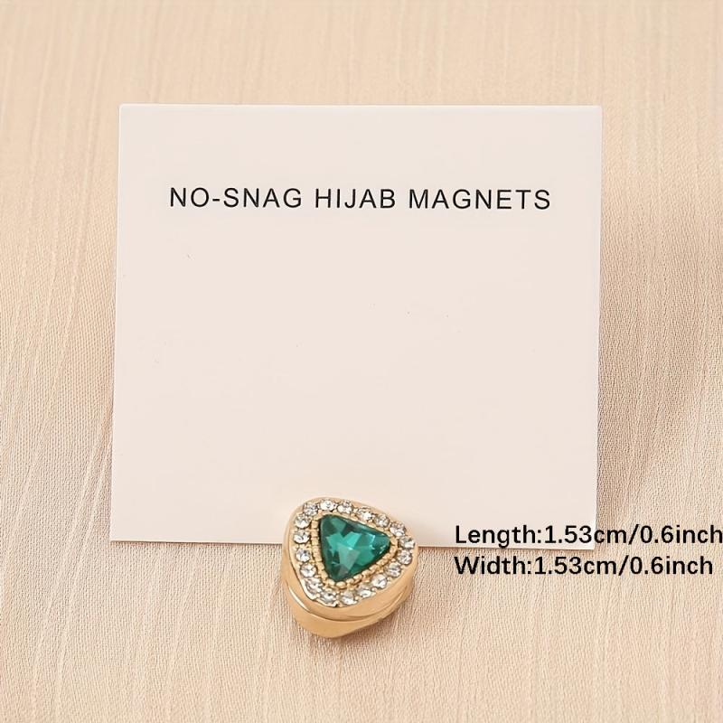 Heart Shape Rhinestone Turban Magnet Buckle for Hijab