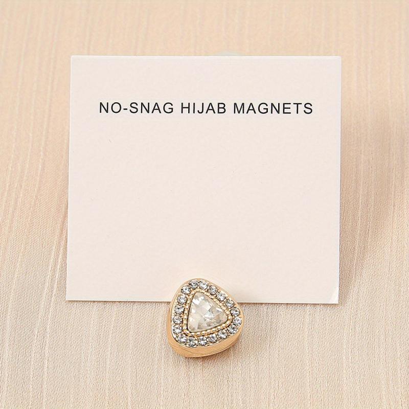 Heart Shape Rhinestone Turban Magnet Buckle for Hijab