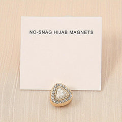 Heart Shape Rhinestone Turban Magnet Buckle for Hijab