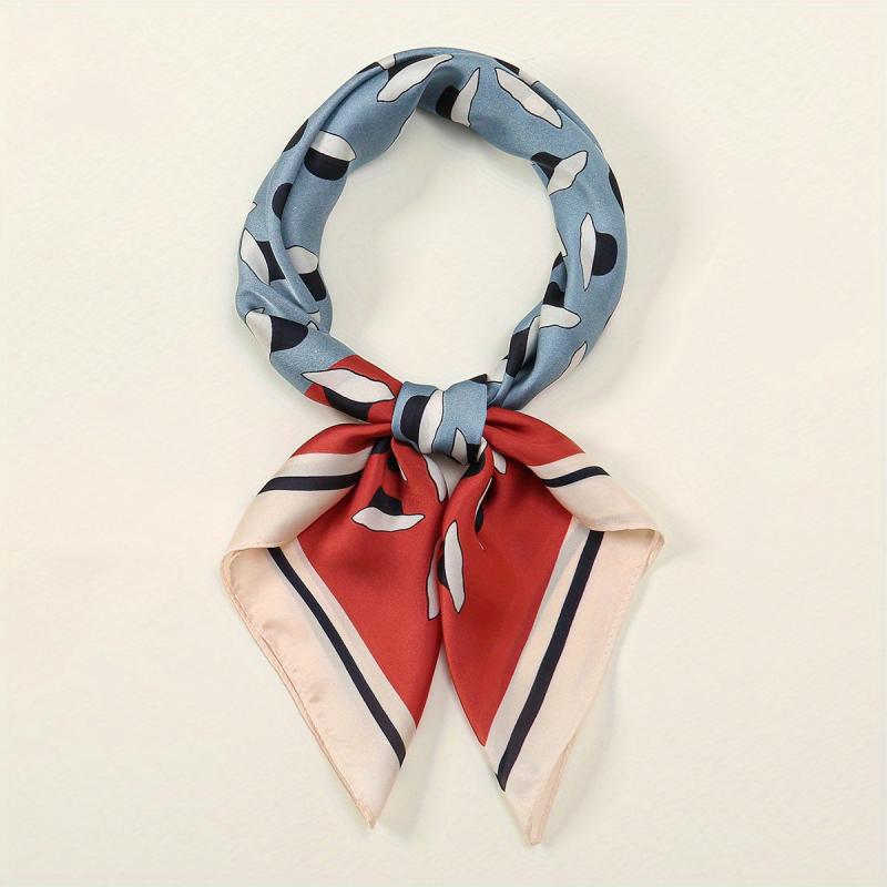 Paisley Print Satin Square Scarf Block Bandana Neckerchief