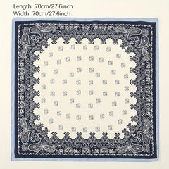 Paisley Print Satin Square Scarf Block Bandana Neckerchief