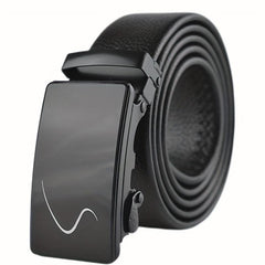Men's Automatic Buckle Belt PU Leather Business Waist Strap