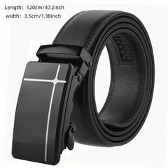 Men's Automatic Buckle Belt PU Leather Business Waist Strap
