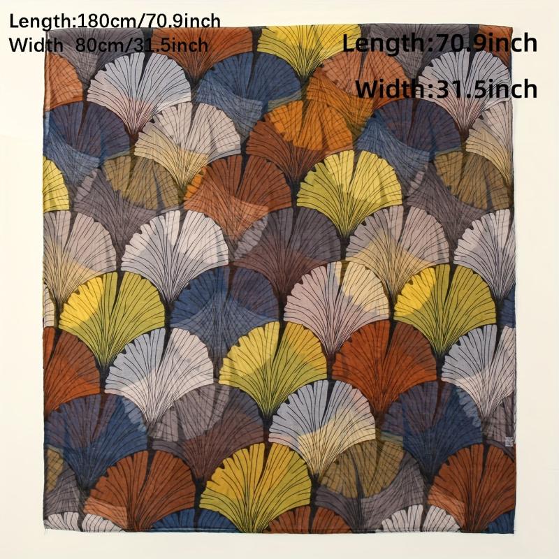 Casual Leaf Print Shawl Scarf Vintage Hair Wrap