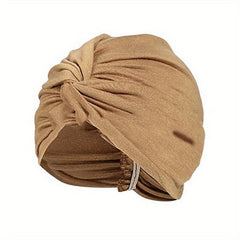 Solid Turban Head Wrap Elastic Beanie Head Scarf Chemo Cap Hijab
