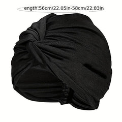 Solid Turban Head Wrap Elastic Beanie Head Scarf Chemo Cap Hijab