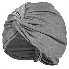 Solid Turban Head Wrap Elastic Beanie Head Scarf Chemo Cap Hijab