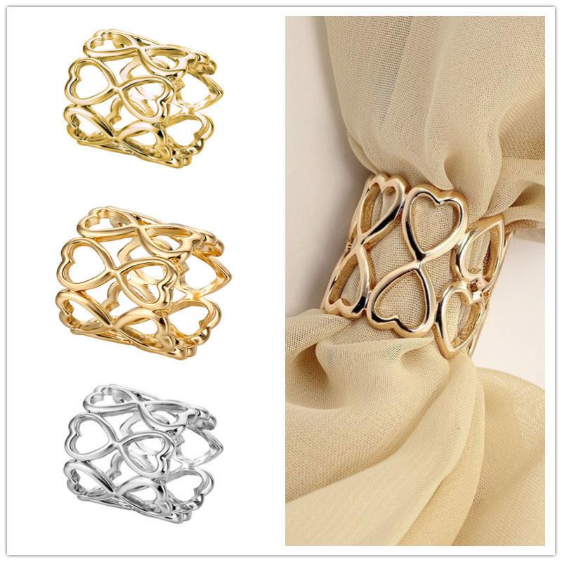 Heart Pattern Scarf Ring Metal Clip Shawl Clip Jewelry