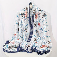 Geometric Print Scarf Lightweight Sunscreen Breathable Shawl Wraps