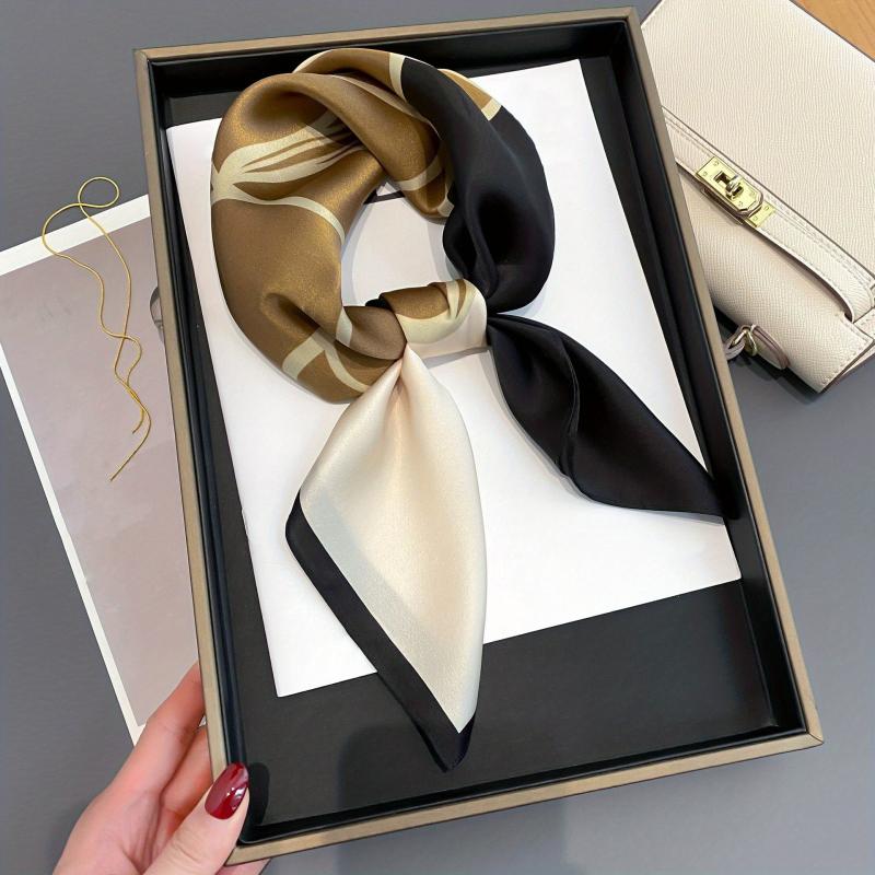 Elegant Satin Square Scarf Silk Like Hair Scarf Head Wrap Sunscreen Headscarf
