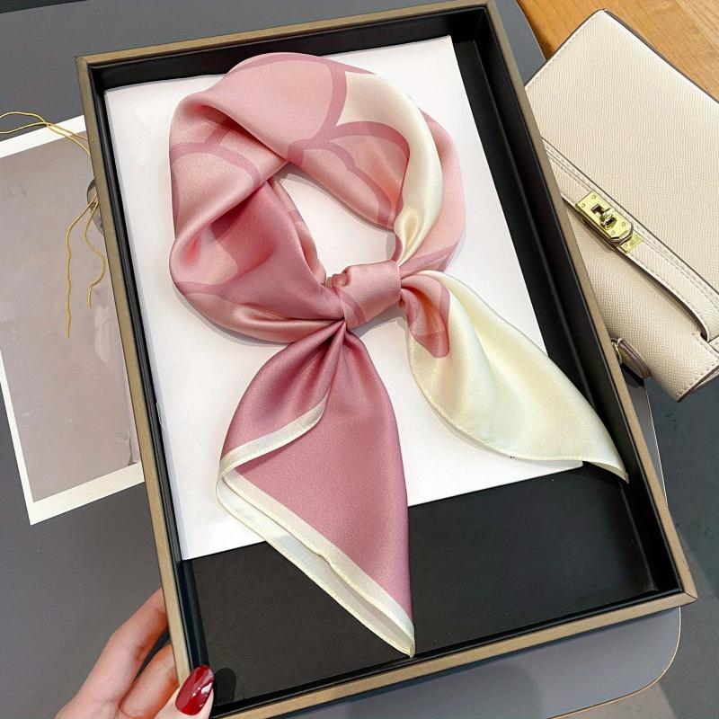 Elegant Satin Square Scarf Silk Like Hair Scarf Head Wrap Sunscreen Headscarf