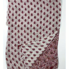 Red Printed Yarn Scarf Thin Soft Comfortable Fringed Shawl