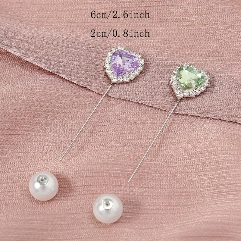 Rhinestone Love Geometric Pin Brooch Scarf Fixed Buckle