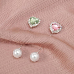 Rhinestone Love Geometric Pin Brooch Scarf Fixed Buckle